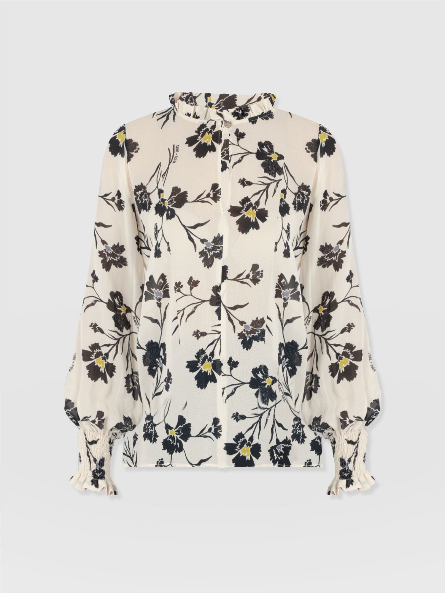 Olivia Blouse - White Spring Floral - Women's Blouses | Saint + Sofia® USA